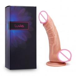 Luvkis 8 Inc Çift Katmanlı Sıvı Silikon Vantuzlu Penis